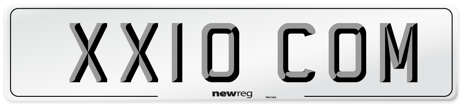 XX10 COM Number Plate from New Reg